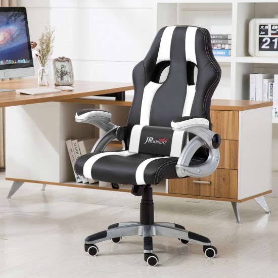 Home Office Chair,Racing Style Adjustable Armrest Swivel Leather Computer Desk Chair