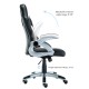 Home Office Chair,Racing Style Adjustable Armrest Swivel Leather Computer Desk Chair