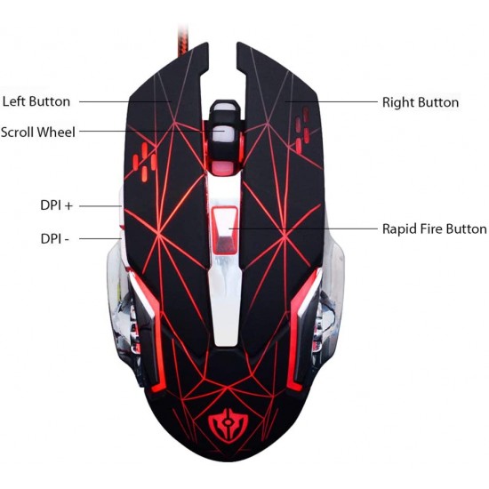 JL Comfurni Gaming Mouse Wired