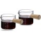 2 Pack Espresso Measuring Glass Cup Dual Spouts Measuring Cup 75ml 