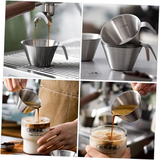 Alipis 2pcs Coffee Measuring Cup Espresso Metal Measuring Stainless Steel
