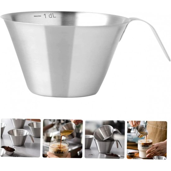 Alipis 2pcs Coffee Measuring Cup Espresso Metal Measuring Stainless Steel