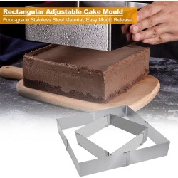 Adjustable Stainless Steel Mousse Cake Mould for Making Various Square Cakes