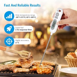 Instant Read Cooking Thermometer, Digital Food Thermometer, Waterproof/Foldable