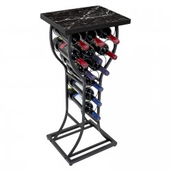 Vinekraft® FauxMarble Wine Rack Console Table - Freestanding Wine Storage Organizer Display Rack for Small Spaces