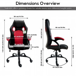 Racing Gaming Chair|Home Office Chair Rocking Swivel PU Computer Desk Chair