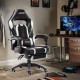 X Series White | Gaming Office Chair With Footrest/Computer Chairs/ Swivel Leather Desk Chair