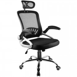 JL Comfurni Executive High Back Mesh Office Chair with Adjustable Headrest Armrests