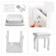 White Vintage Dressing Table Stool Padded Stool for Dressing Soft Vanity Makeup Stool Makeup Seat for Bedroom