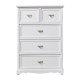 EXQUI White Chest of Drawers Wooden Floor Standing Cabinet with 5 Drawers Bedside Table