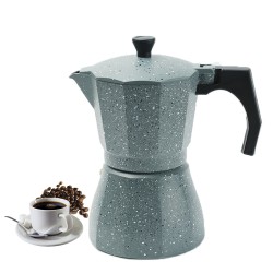Espresso Maker Moka Pot Stove Top Coffee Pot 6 cups/300ml -Grey