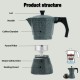 VINEKRAFT Espresso Maker Moka Pot Stove Top Coffee Pot 6 cups with a Coffee Clip Spoon/300ml -Grey