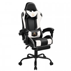 Constellation Series White| Gaming Office Chair with Massage Lumbar Pillow