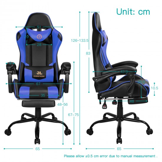 Constellation Series Blue | Gaming Chair with Footrest/Computer Chairs/ Swivel Leather Desk Chair