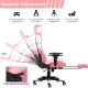 Pink Cat claw | Gaming Chair with Footest/Computer Chairs/ Swivel Leather Desk Chair