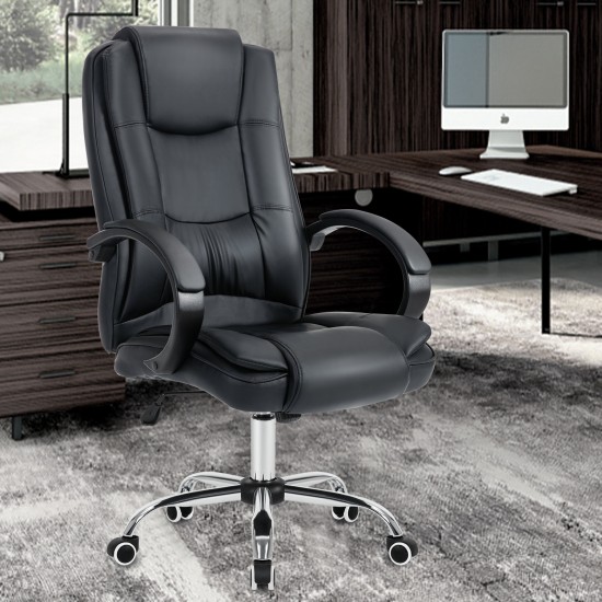 Home Office Chair/Faux Leather Chair/Computer Desk Chair - Black[HF-L07]