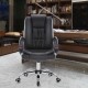 JL Comfurni | Home Office Chair/Faux Leather Chair/Computer Desk Chair - Black [HF-L08]