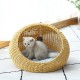 Rattan Cat Bed Summer Small Cat Dog Sleeping House