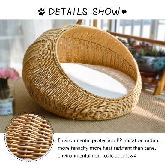 Rattan Cat Bed Summer Small Cat Dog Sleeping House