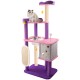 JR Knight Cat Tree Cat Tower Cat Condo with Cat Scratching Post-Purple & Pink 145cm/57in