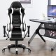 Narkissos Series Black&White| Gaming Chair with Footrest// Computer Swivel Desk Chair