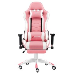 High Density Mould Shape Foam|Narkissos Series Pink|Gaming Chair with Footrest