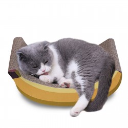 Banana-design Cat Kitten Corrugated Scratcher Scratching Pad Pet Toys Mat Board