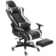 Classic White Line | Gaming Chair with Footrest/Computer Chairs