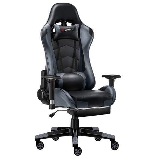Classic Grey | Gaming Chair with Footrest/Computer Chairs