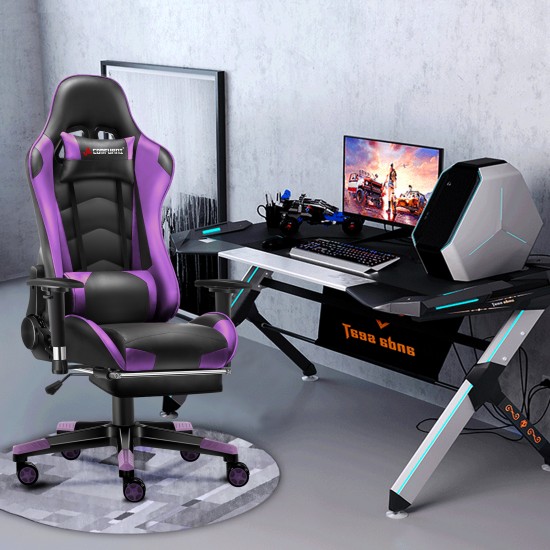 Classic Purple | Gaming Chair with Footrest/Computer Chairs