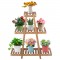 EXQUI Wood Flower Stand Display Plant Shelf - 3 Tiers