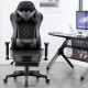 Athena Argyle Grey | Gaming Chair With Footrest/Computer Desk Chair