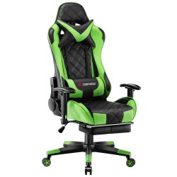 Athena Argyle Green | Gaming Chair With Footrest/Computer Desk Chair