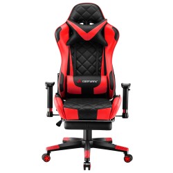 Athena Argyle Red | Gaming Chair With Footrest/Computer Desk Chairs [V1-JDRD]
