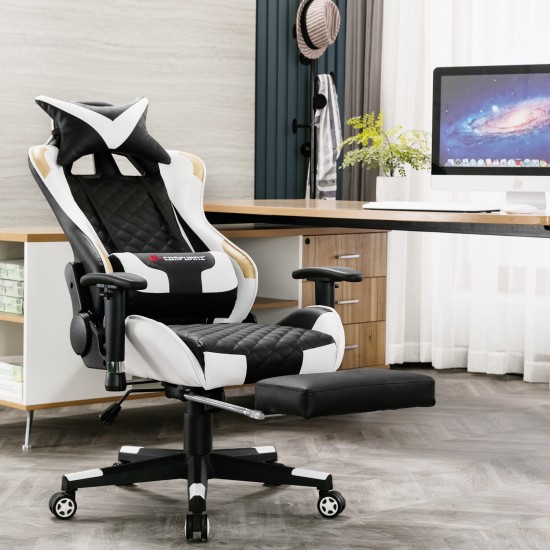 Athena Argyle Series | Gaming Chair with footrest /Computer Chairs/ Swivel Leather Desk Chair