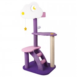 JR Knight Cat Tree Cat Tower Cat Condo with Cat Scratching Post-Purple & Pink 108cm/42.5in