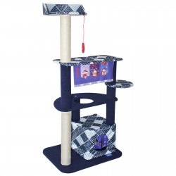 JR Knight Izakaya Bar Cat Tower - Japanese Style Cat Tree with Toys & Scratching Pillars - 122cm